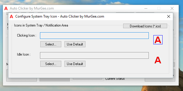 Configure Notification Area Icons of Auto Clicker