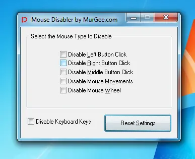 Disable Complete Keyboard and Mouse Functions with Mouse Disabler